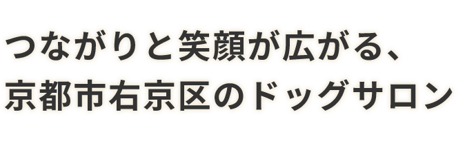 京都の風景の中、ワンちゃんと一緒にゆっくり過ごせるサロン